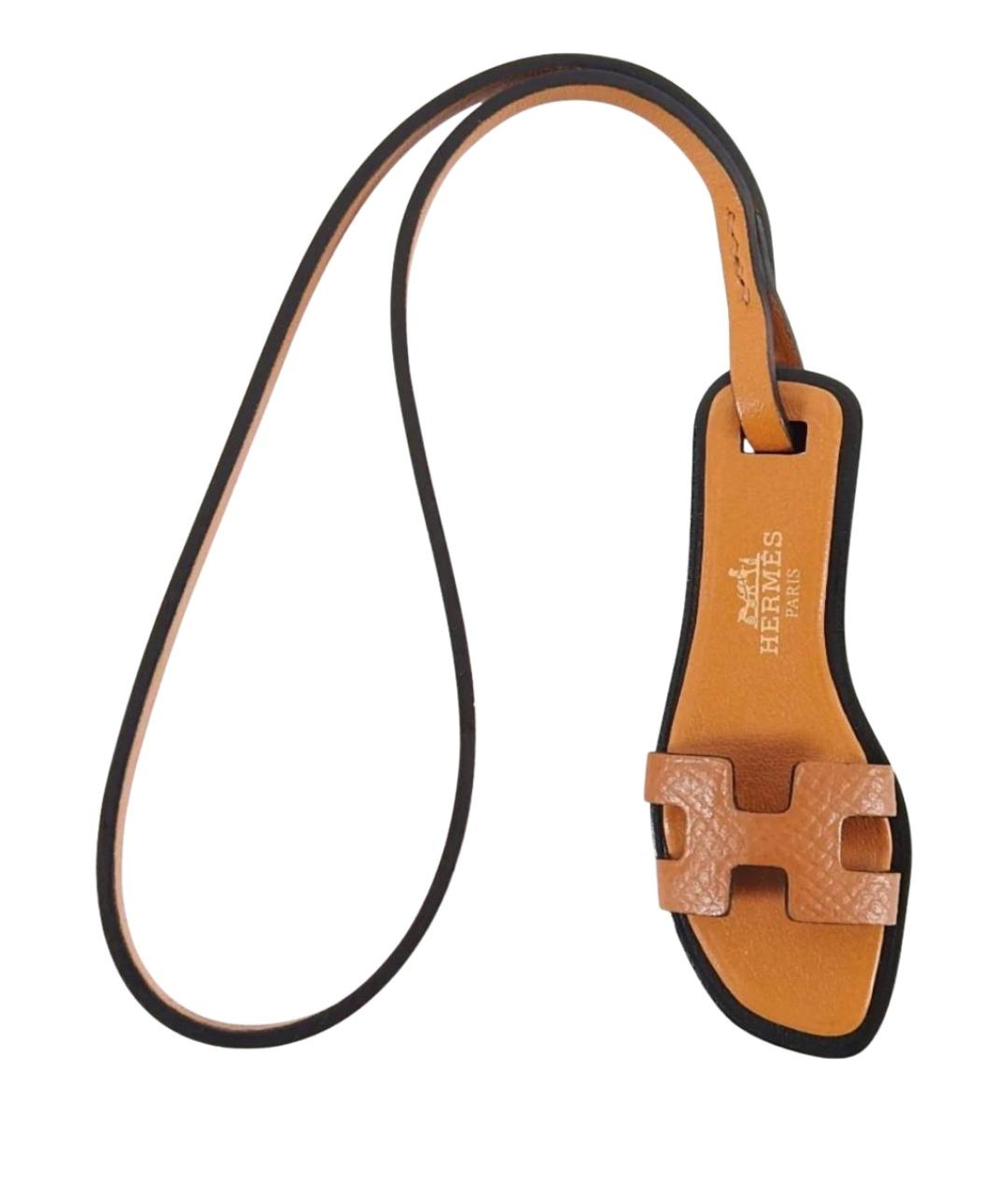 HERMES Коричневый брелок, фото 1