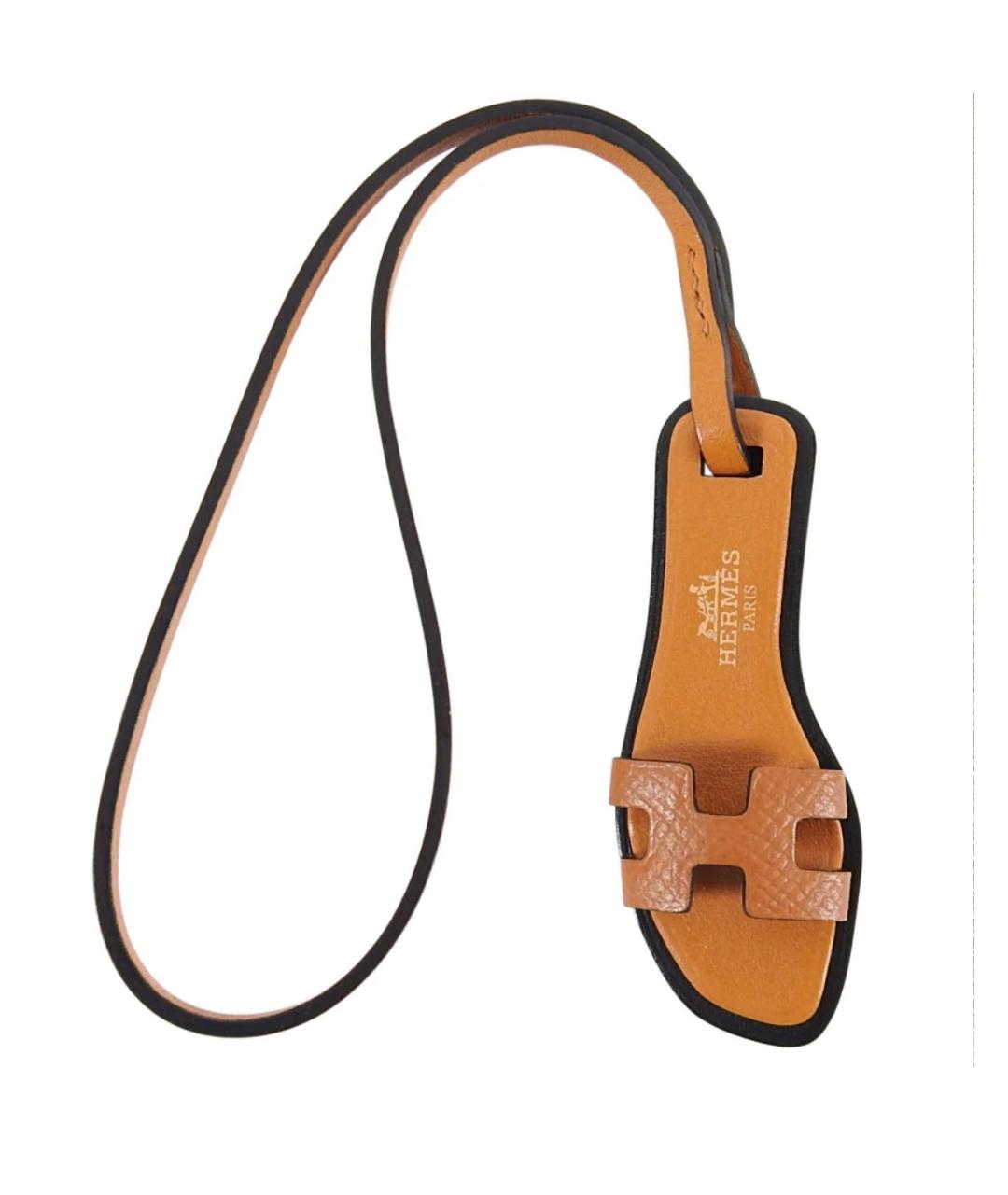 HERMES Коричневый брелок, фото 3
