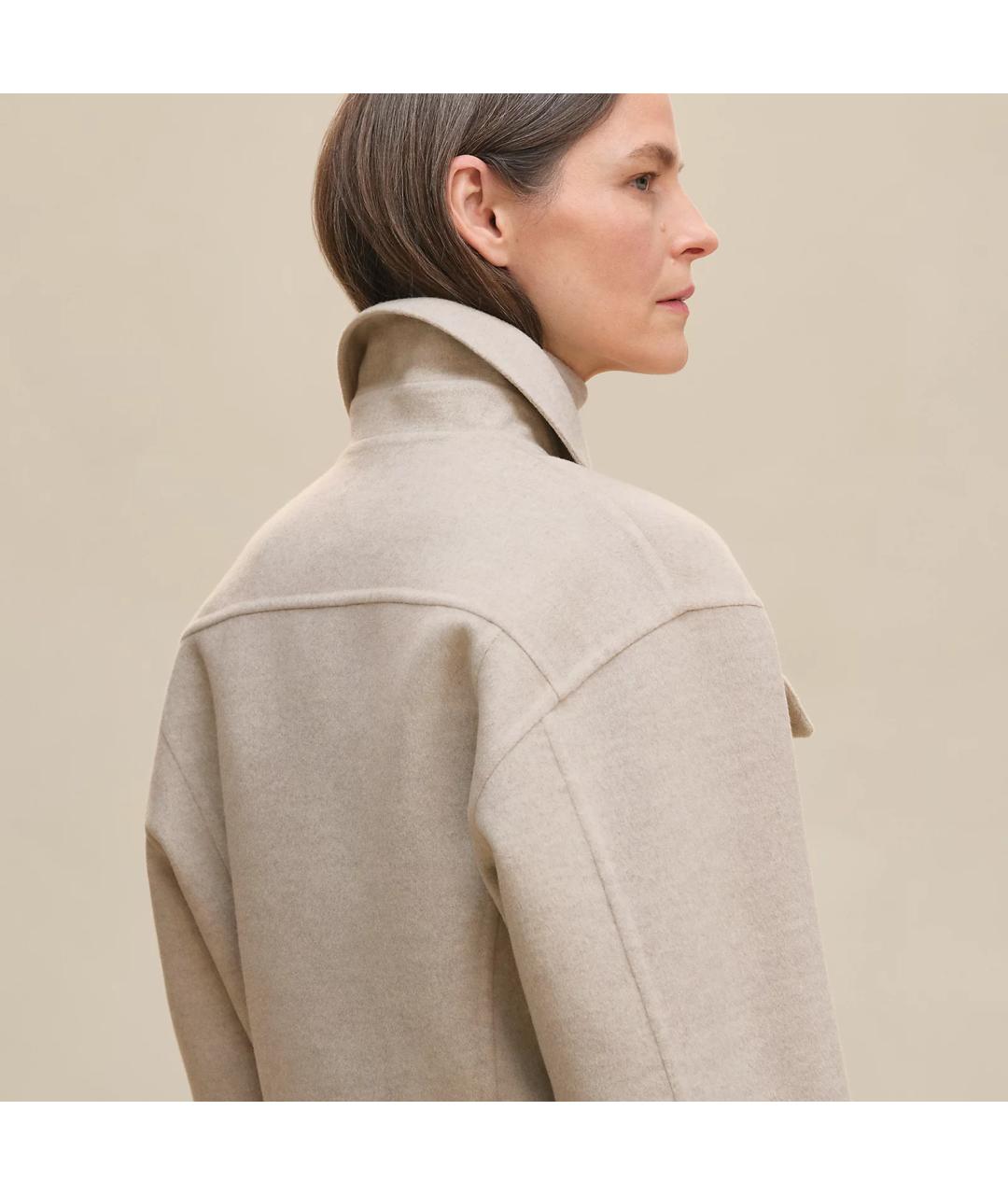 HERMES Бежевая кашемировая куртка, фото 5