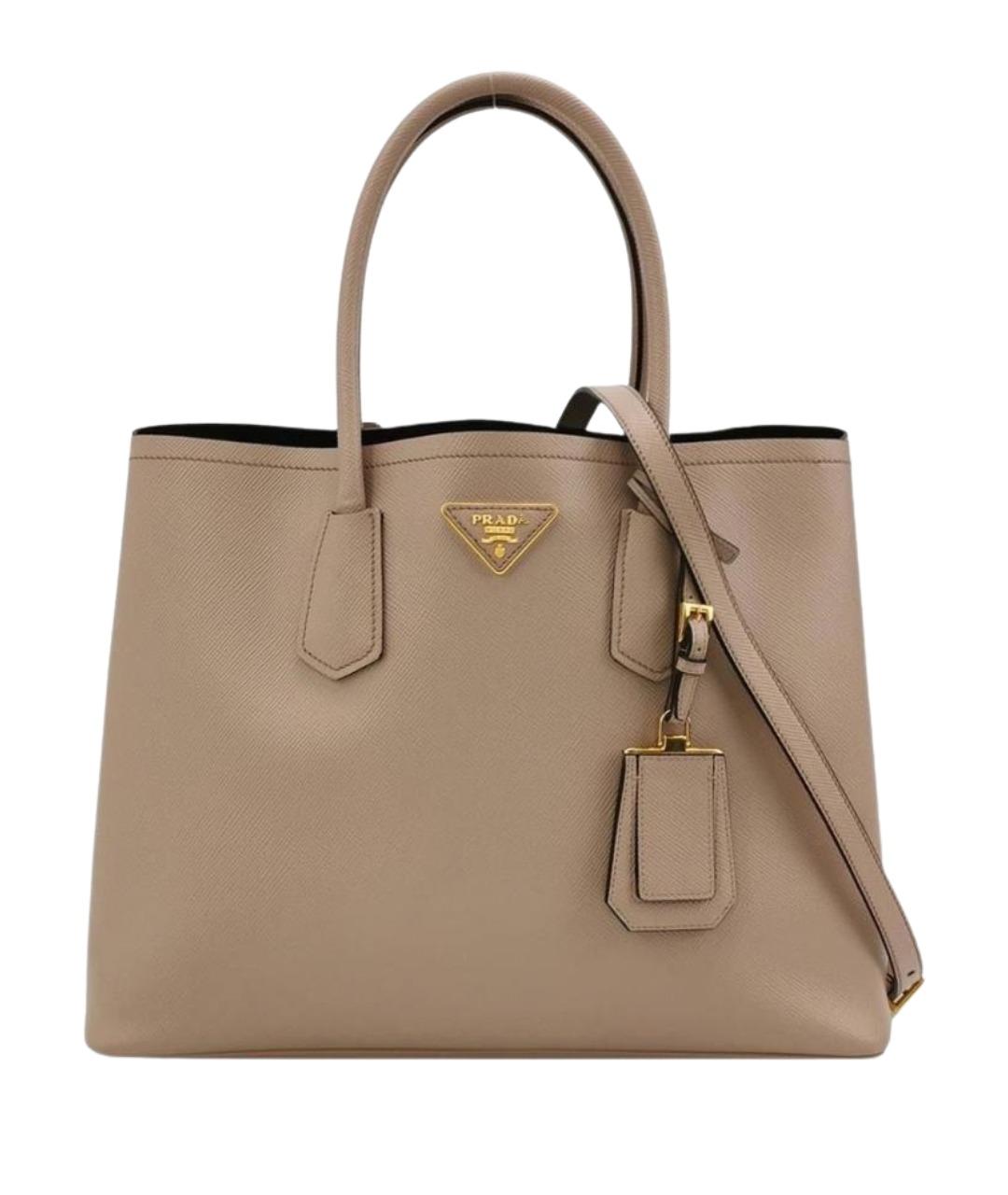 PRADA Бежевая кожаная сумка тоут, фото 1