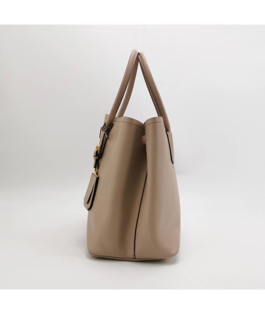 PRADA Бежевая кожаная сумка тоут, фото 2