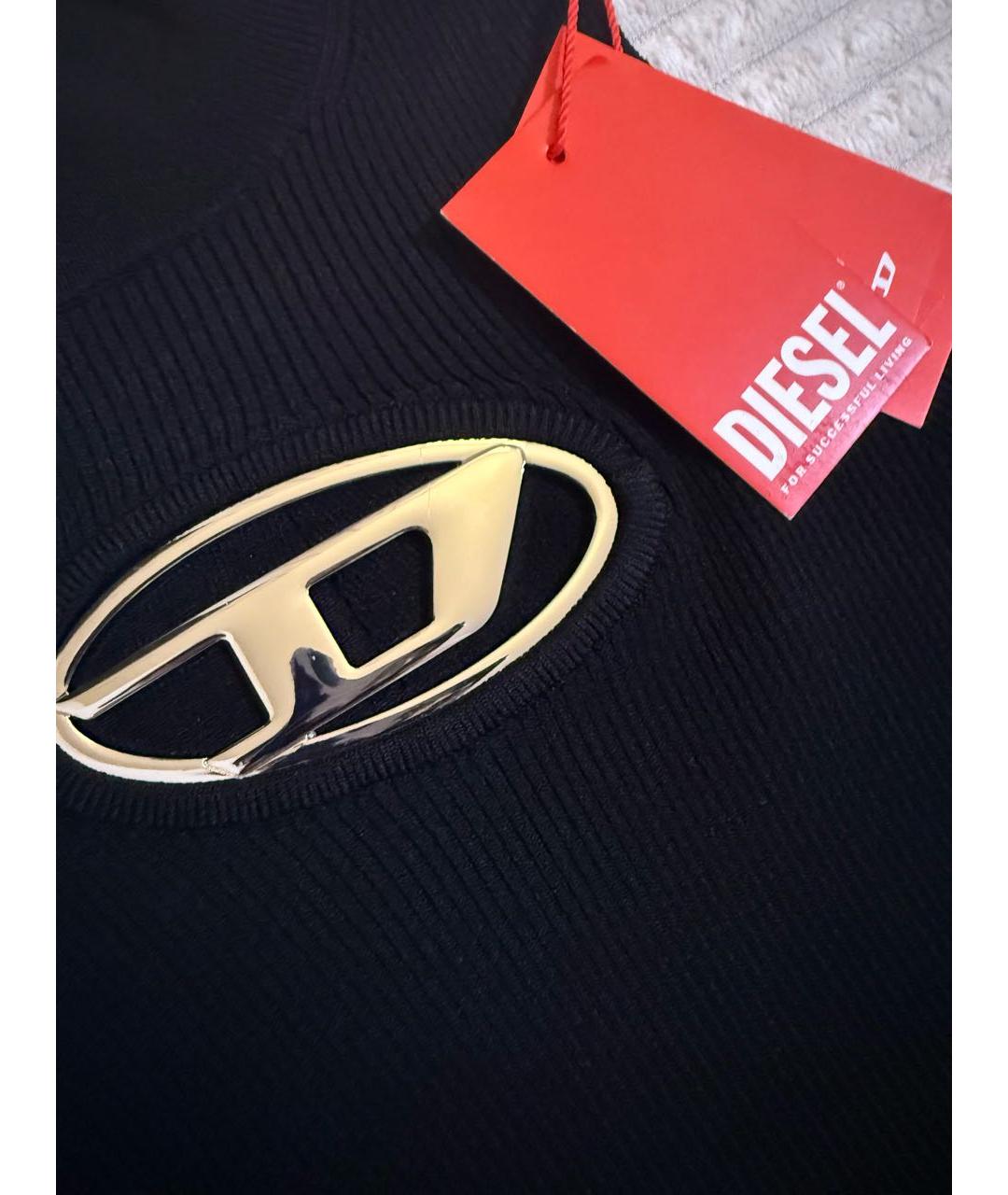 DIESEL Черное вискозное повседневное платье, фото 4