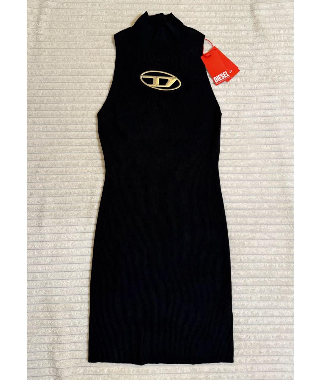DIESEL Черное вискозное повседневное платье, фото 8