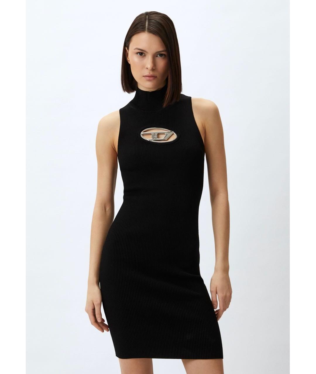 DIESEL Черное вискозное повседневное платье, фото 3