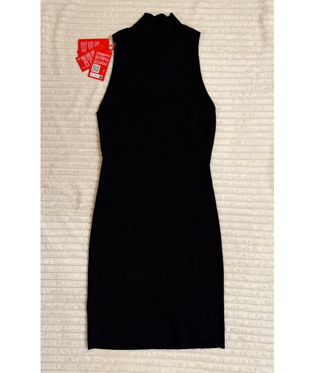 DIESEL Черное вискозное повседневное платье, фото 2