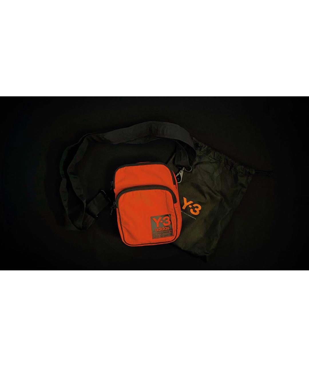 Y-3 Оранжевая синтетическая барсетка, фото 5