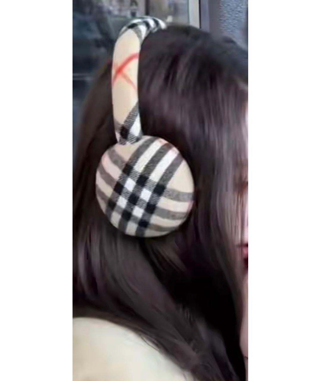 BURBERRY Бежевые шерстяные наушники, фото 2