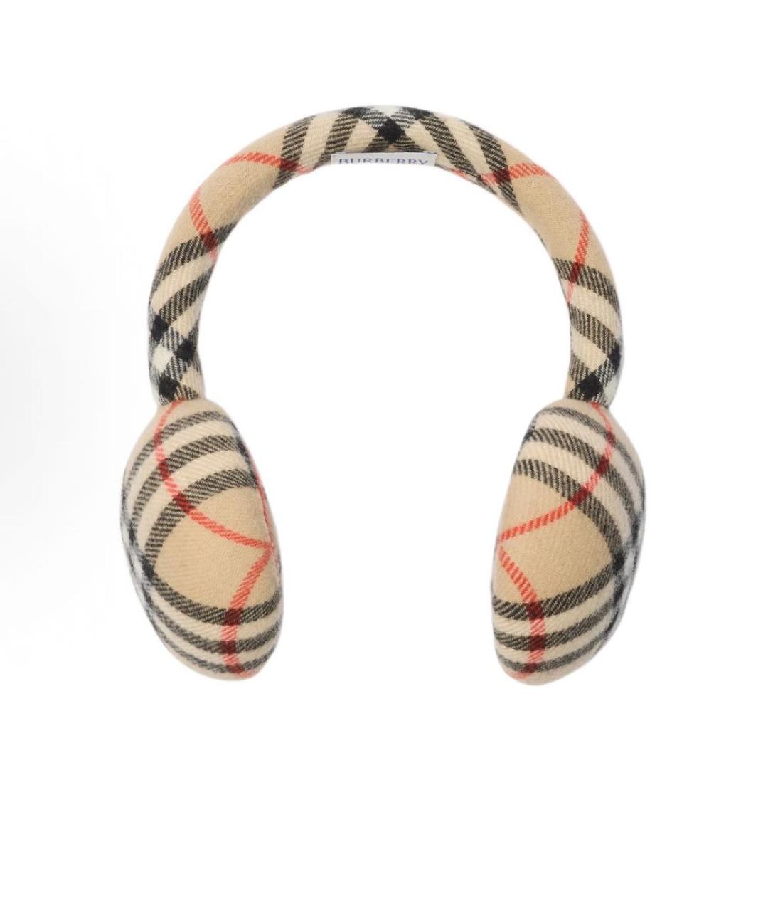 BURBERRY Бежевые шерстяные наушники, фото 1