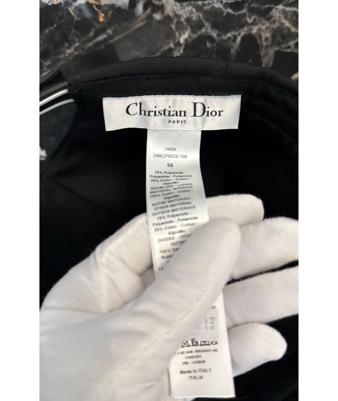 CHRISTIAN DIOR Черная хлопковая кепка, фото 6