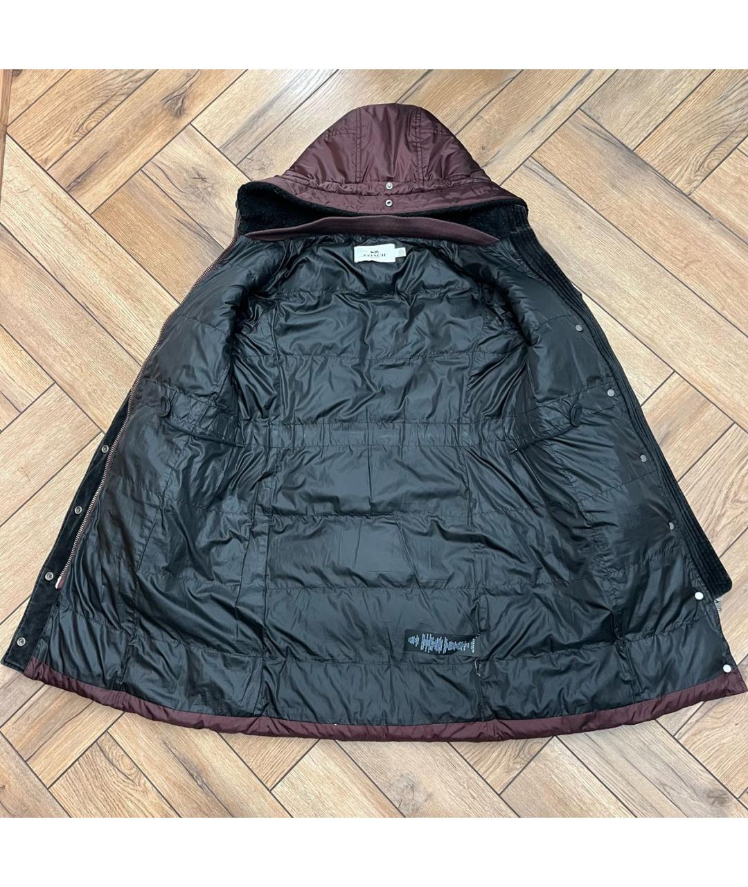 COACH Бордовая полиэстеровая куртка, фото 2