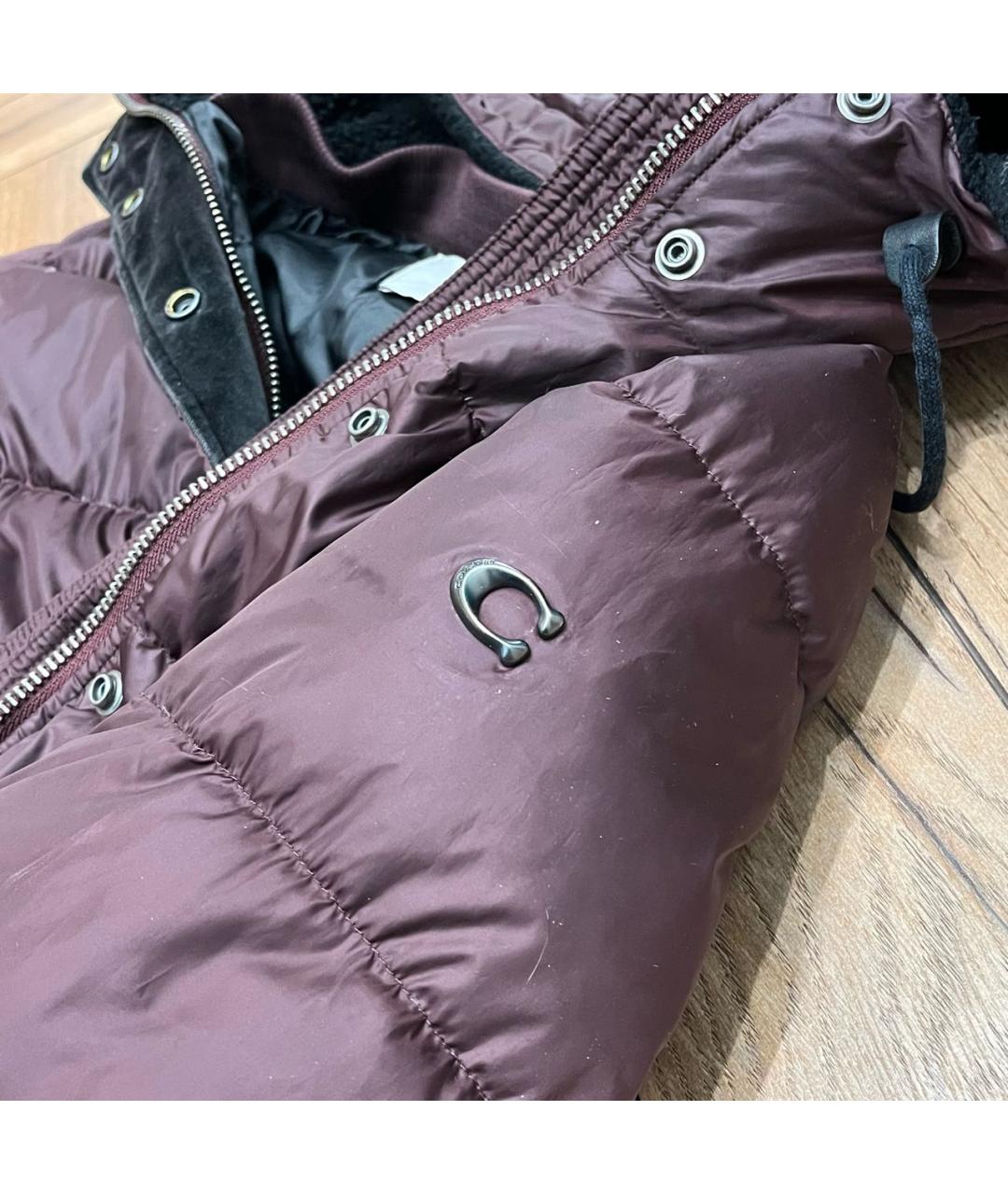 COACH Бордовая полиэстеровая куртка, фото 4