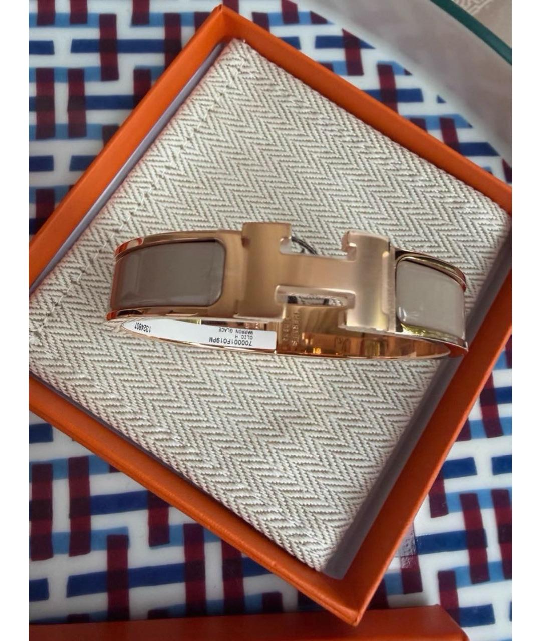 HERMES Бежевый металлический браслет, фото 2