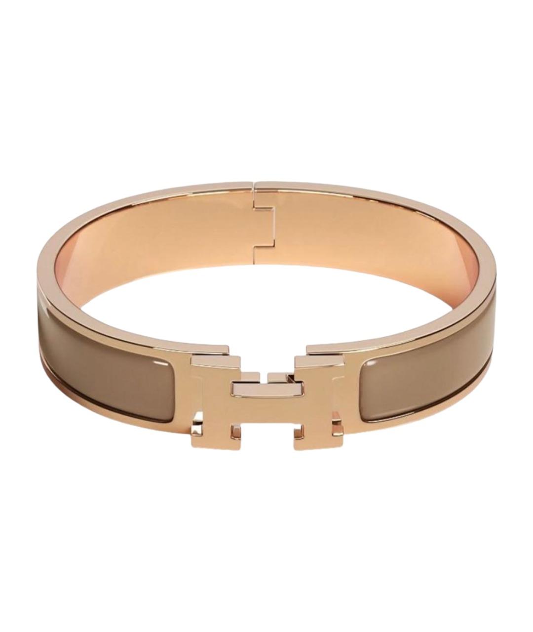 HERMES Бежевый металлический браслет, фото 1