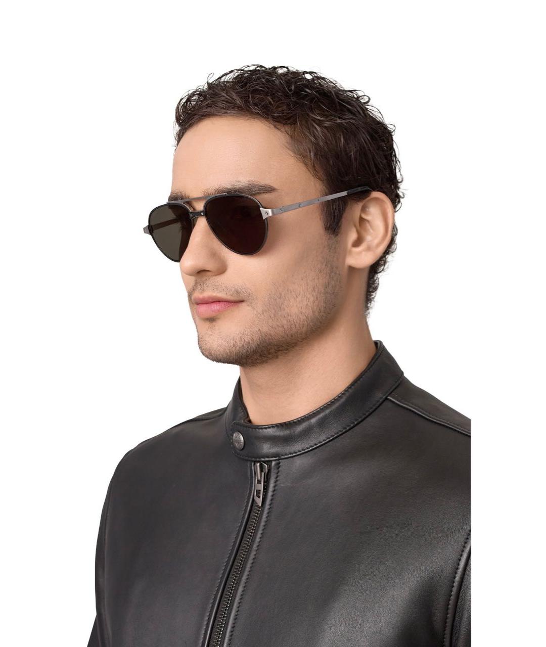 CARTIER Серые металлические солнцезащитные очки, фото 3