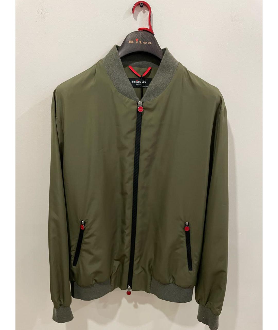 KITON Хаки полиэстеровая куртка, фото 7