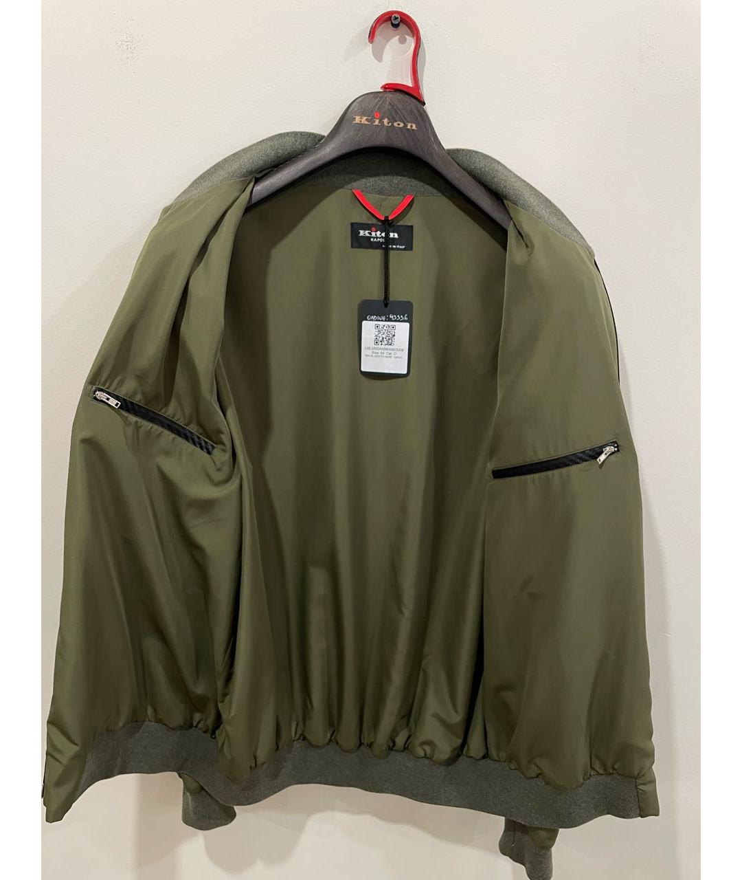 KITON Хаки полиэстеровая куртка, фото 3