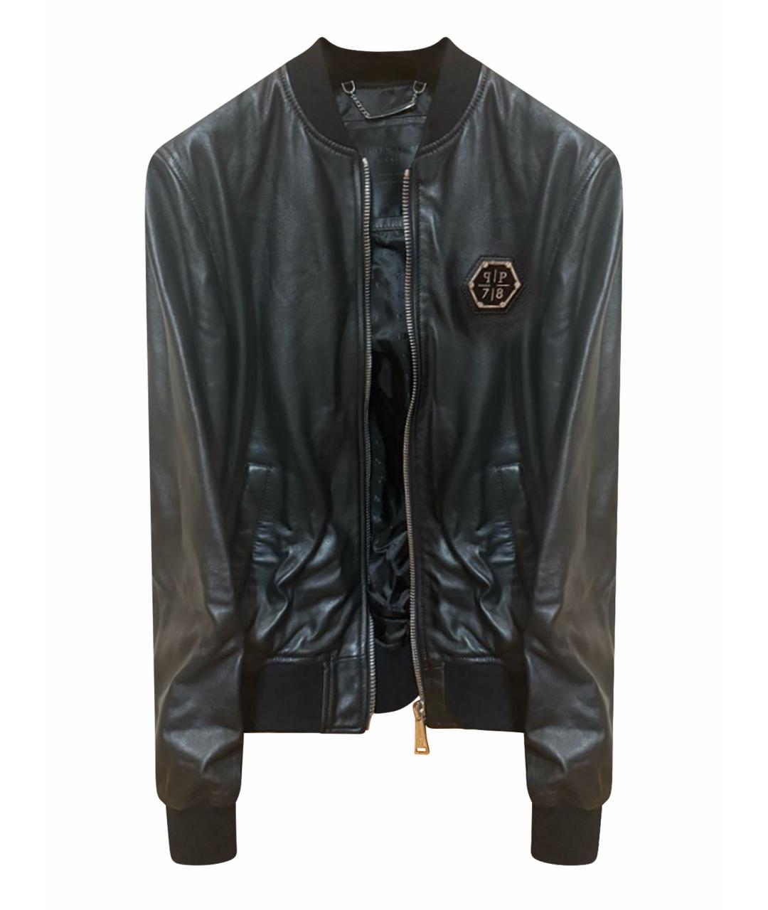 PHILIPP PLEIN Черная кожаная куртка, фото 1