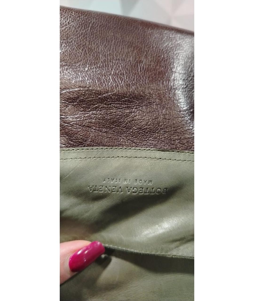 BOTTEGA VENETA Хаки кожаные сапоги, фото 8