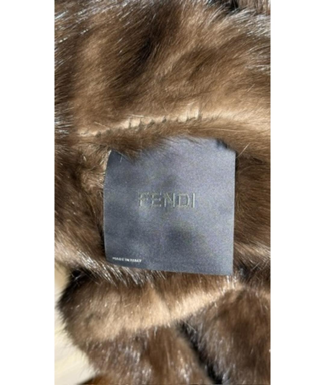 FENDI Коричневая меховая шуба, фото 3