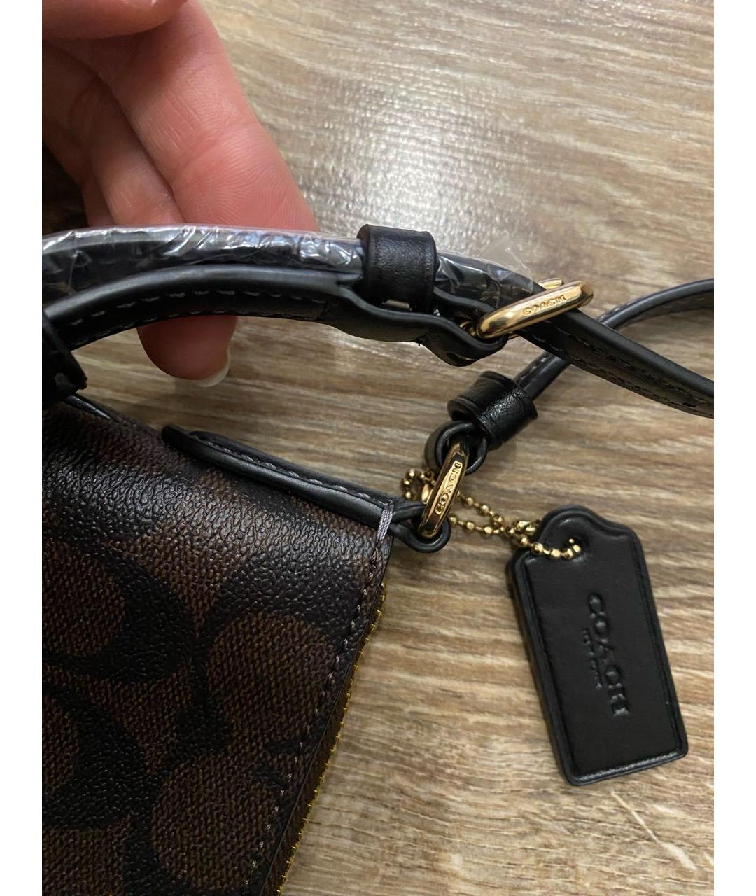 COACH Коричневая кожаная сумка через плечо, фото 8