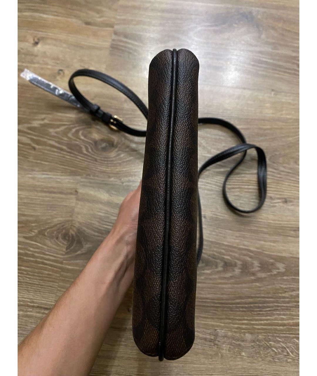 COACH Коричневая кожаная сумка через плечо, фото 5