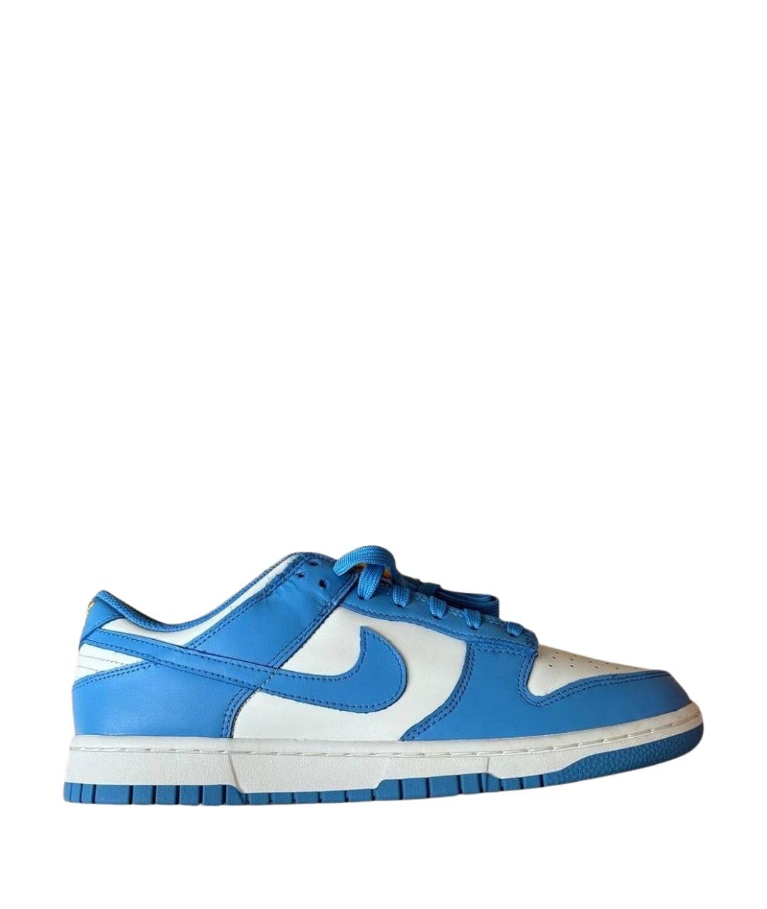 NIKE Голубые кожаные низкие кроссовки / кеды, фото 1