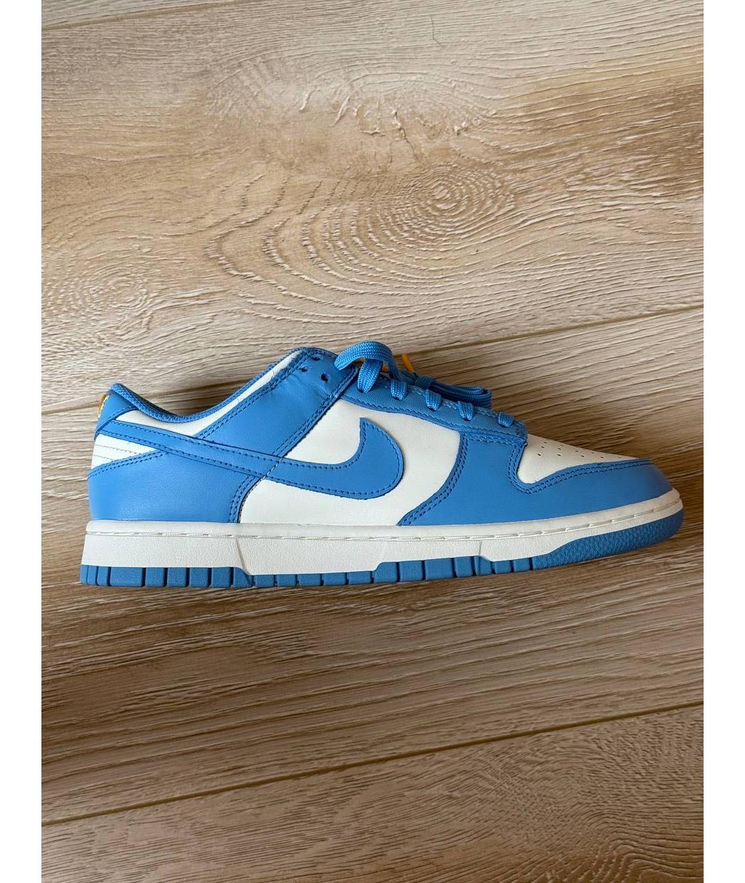 NIKE Голубые кожаные низкие кроссовки / кеды, фото 5