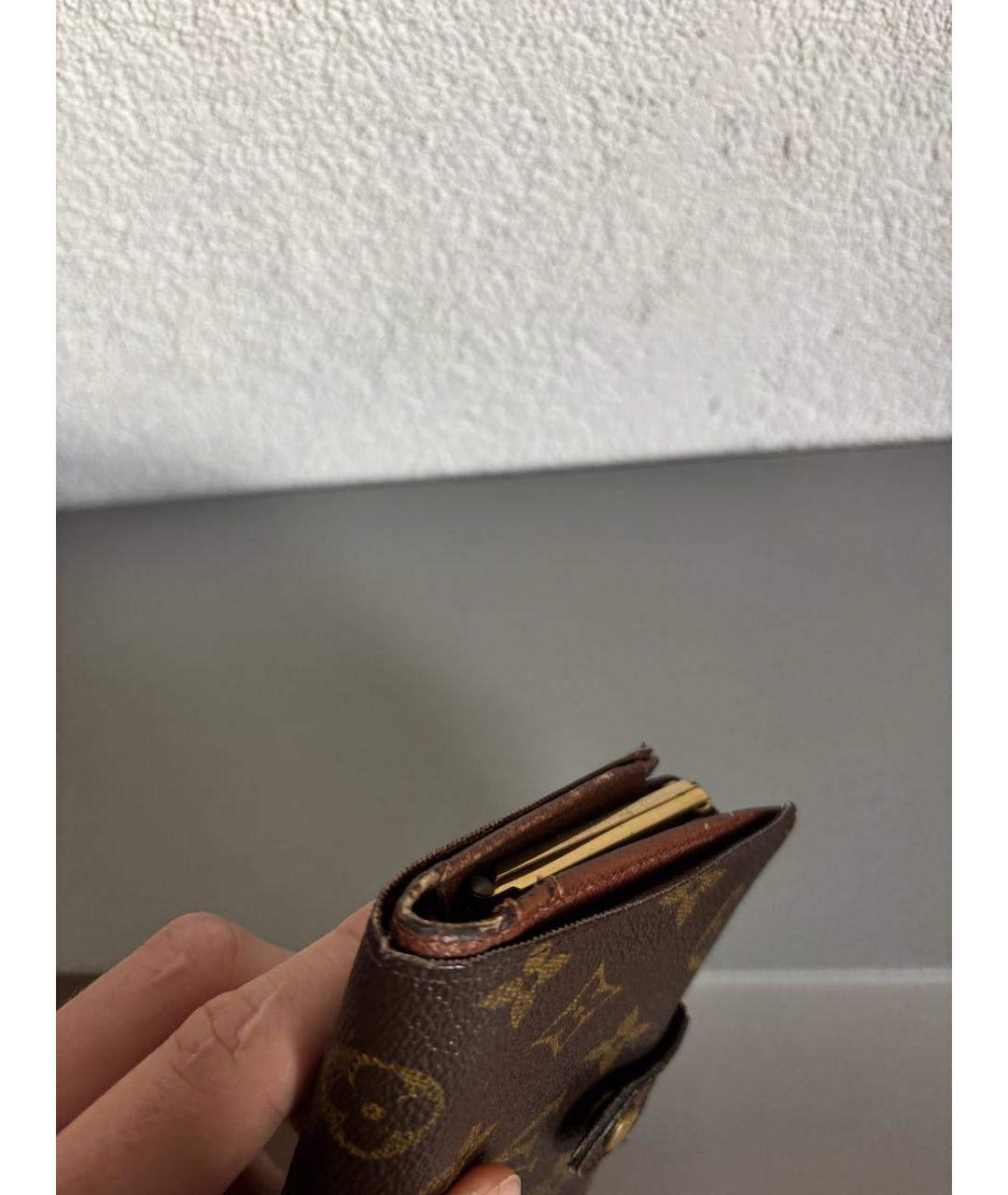 LOUIS VUITTON Коричневый кожаный кошелек, фото 7