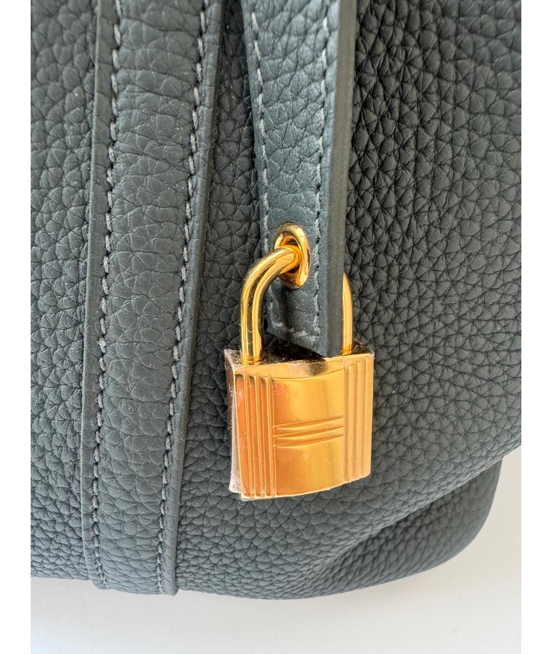 HERMES Зеленая кожаная сумка с короткими ручками, фото 7