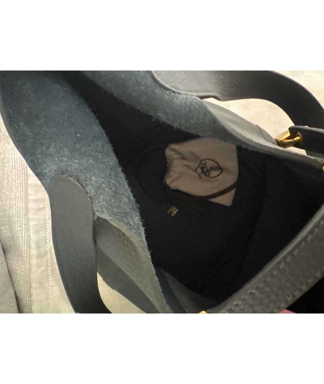 HERMES Зеленая кожаная сумка с короткими ручками, фото 4