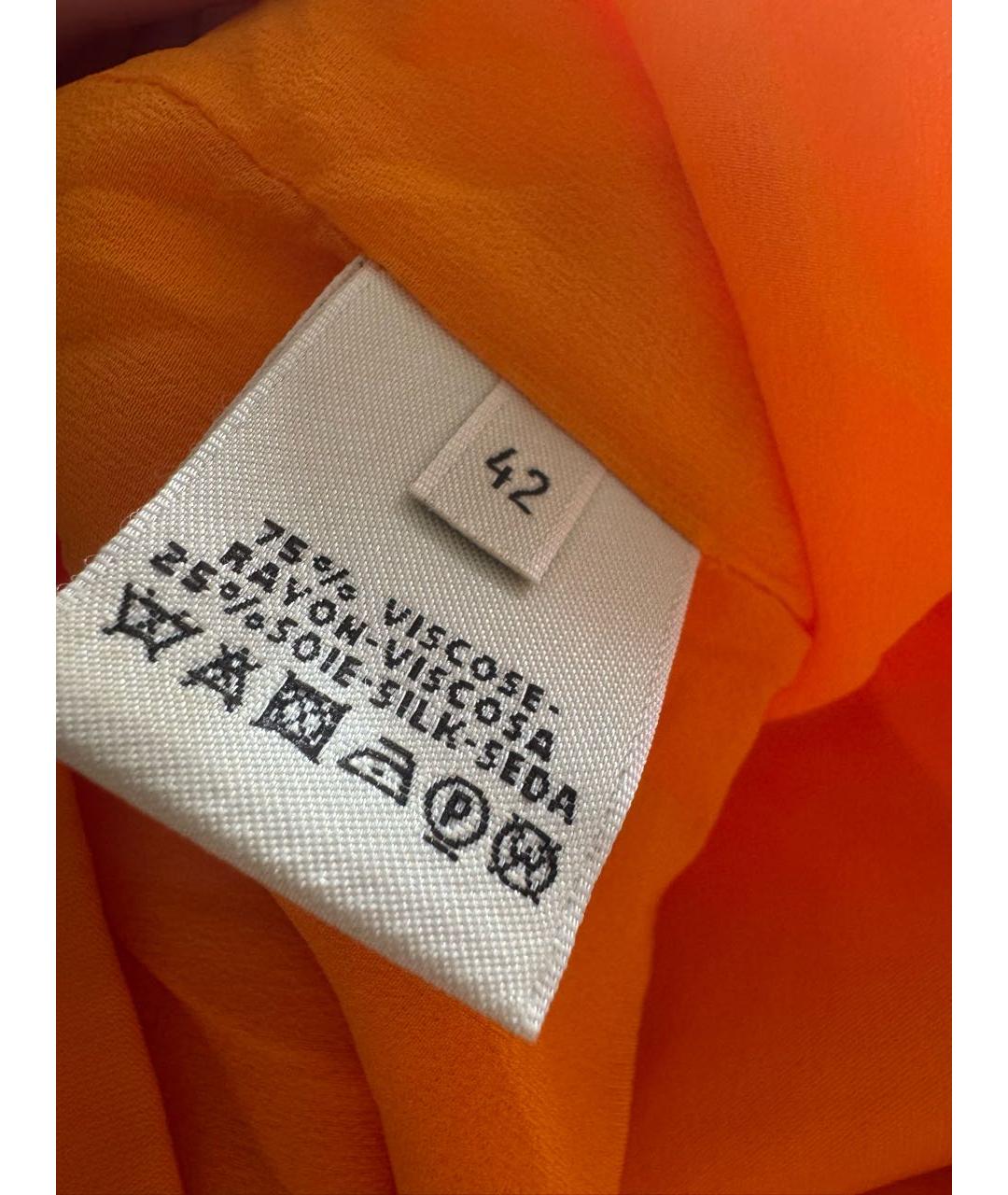 HERMES Оранжевое шелковое повседневное платье, фото 5
