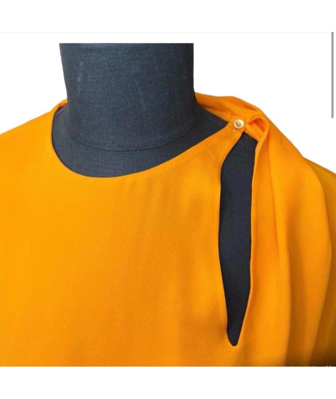 HERMES Оранжевое шелковое повседневное платье, фото 7