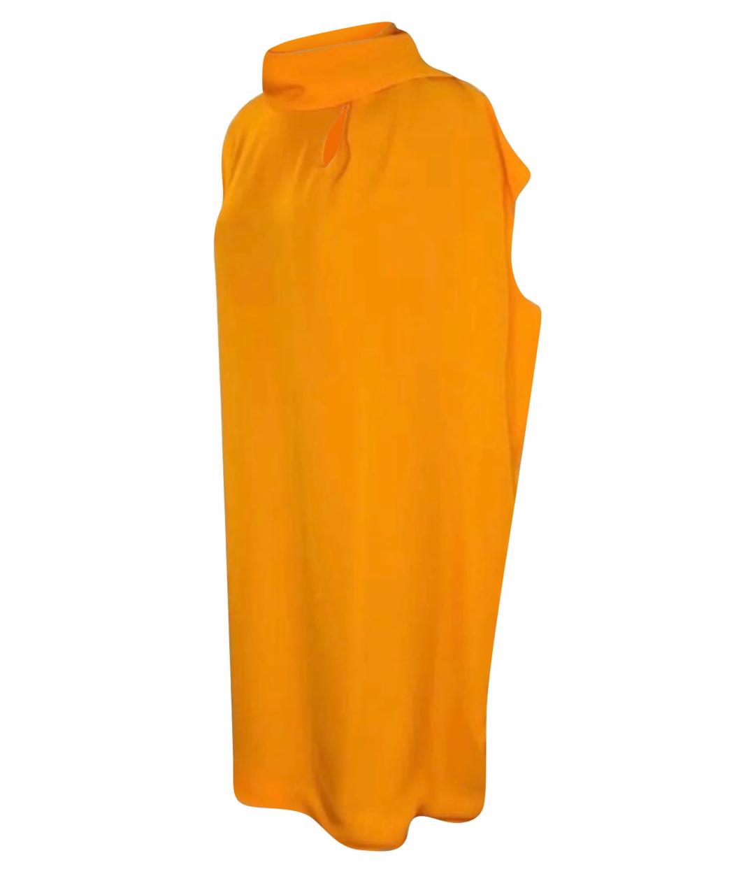 HERMES Оранжевое шелковое повседневное платье, фото 1