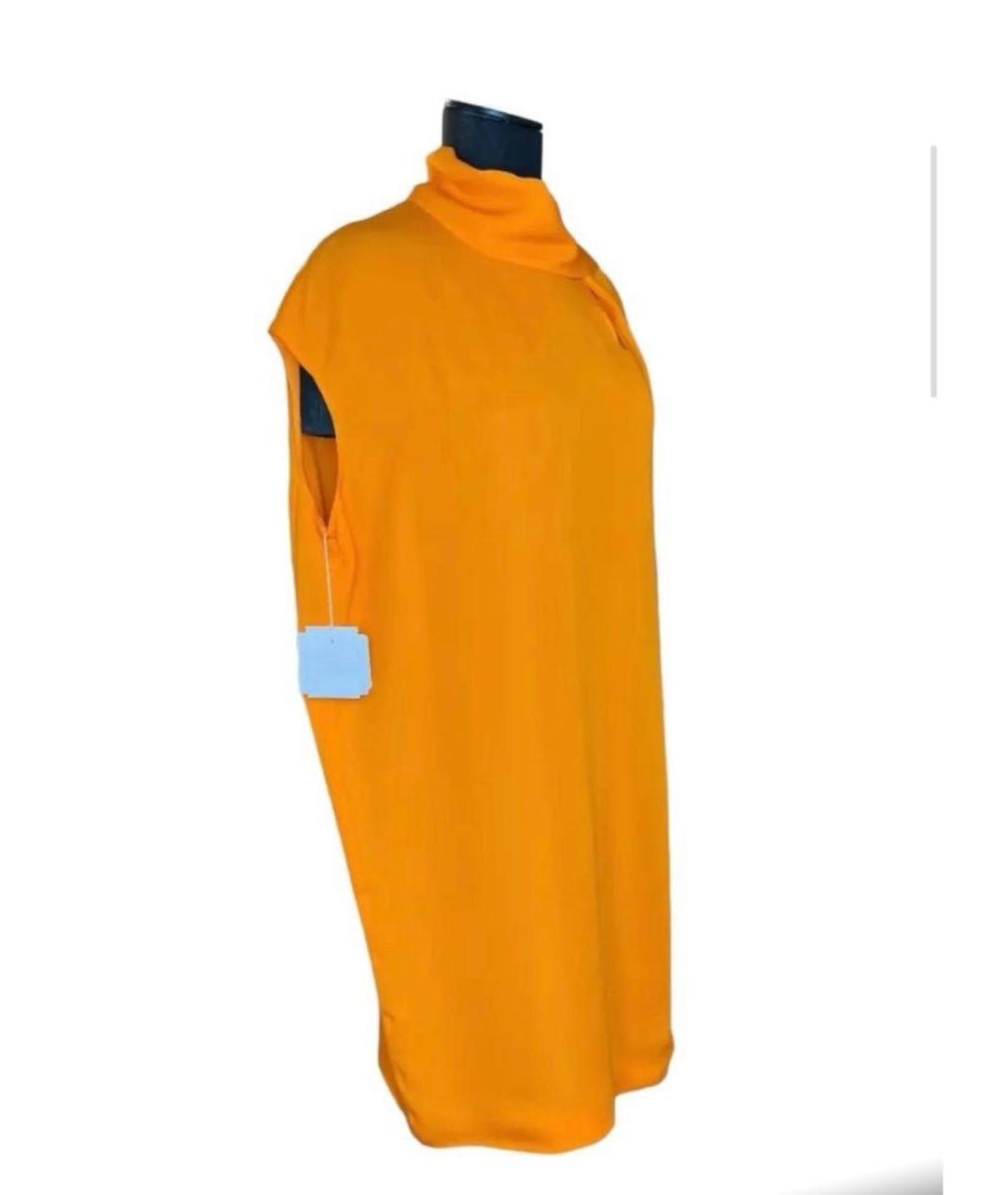 HERMES Оранжевое шелковое повседневное платье, фото 2