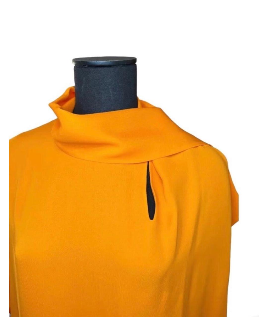 HERMES Оранжевое шелковое повседневное платье, фото 8