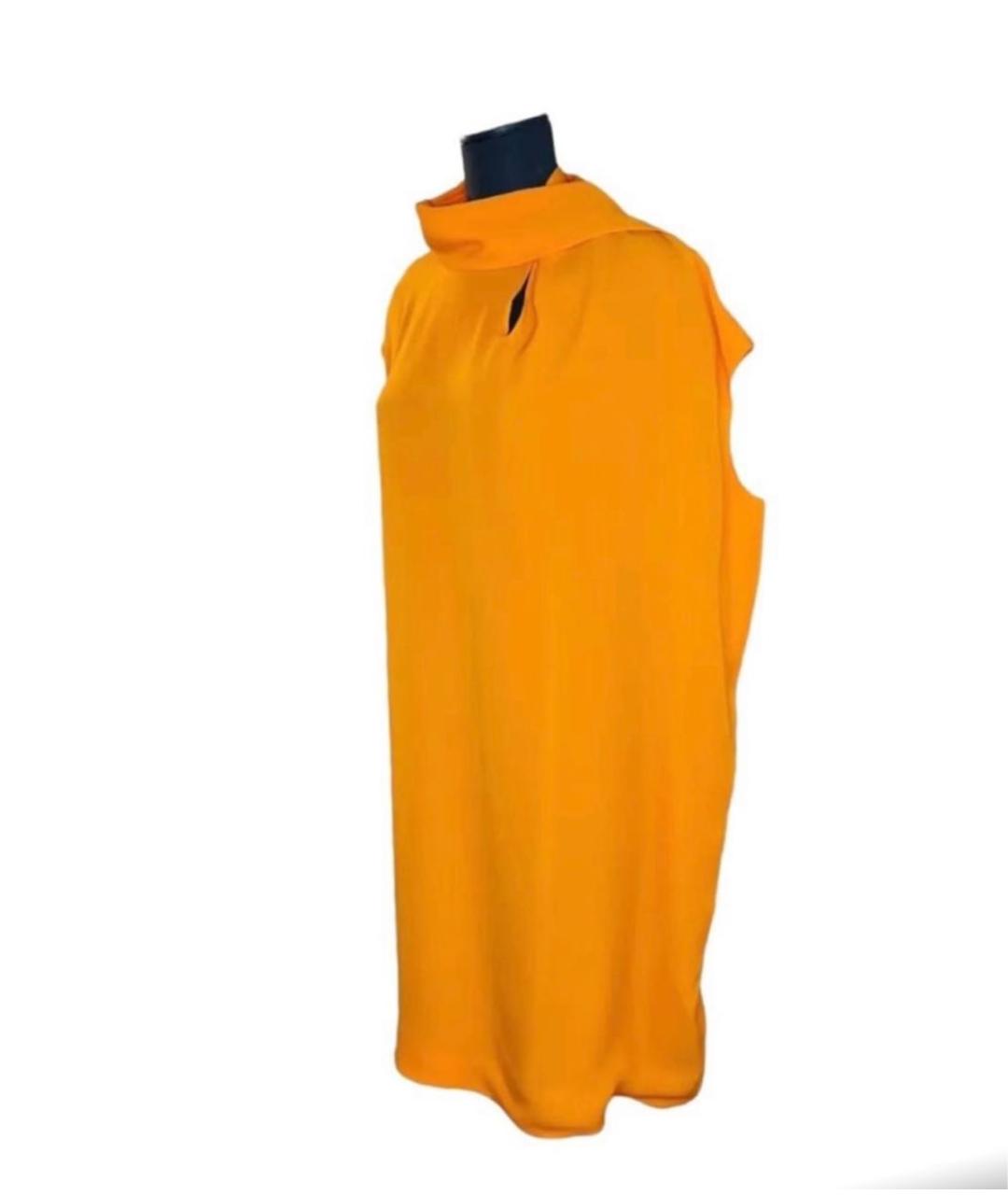 HERMES Оранжевое шелковое повседневное платье, фото 9