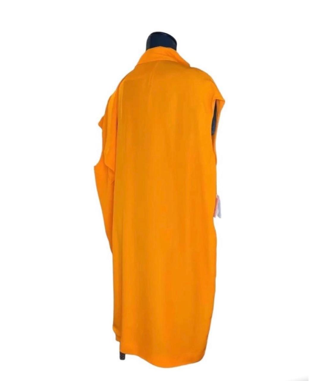 HERMES Оранжевое шелковое повседневное платье, фото 3