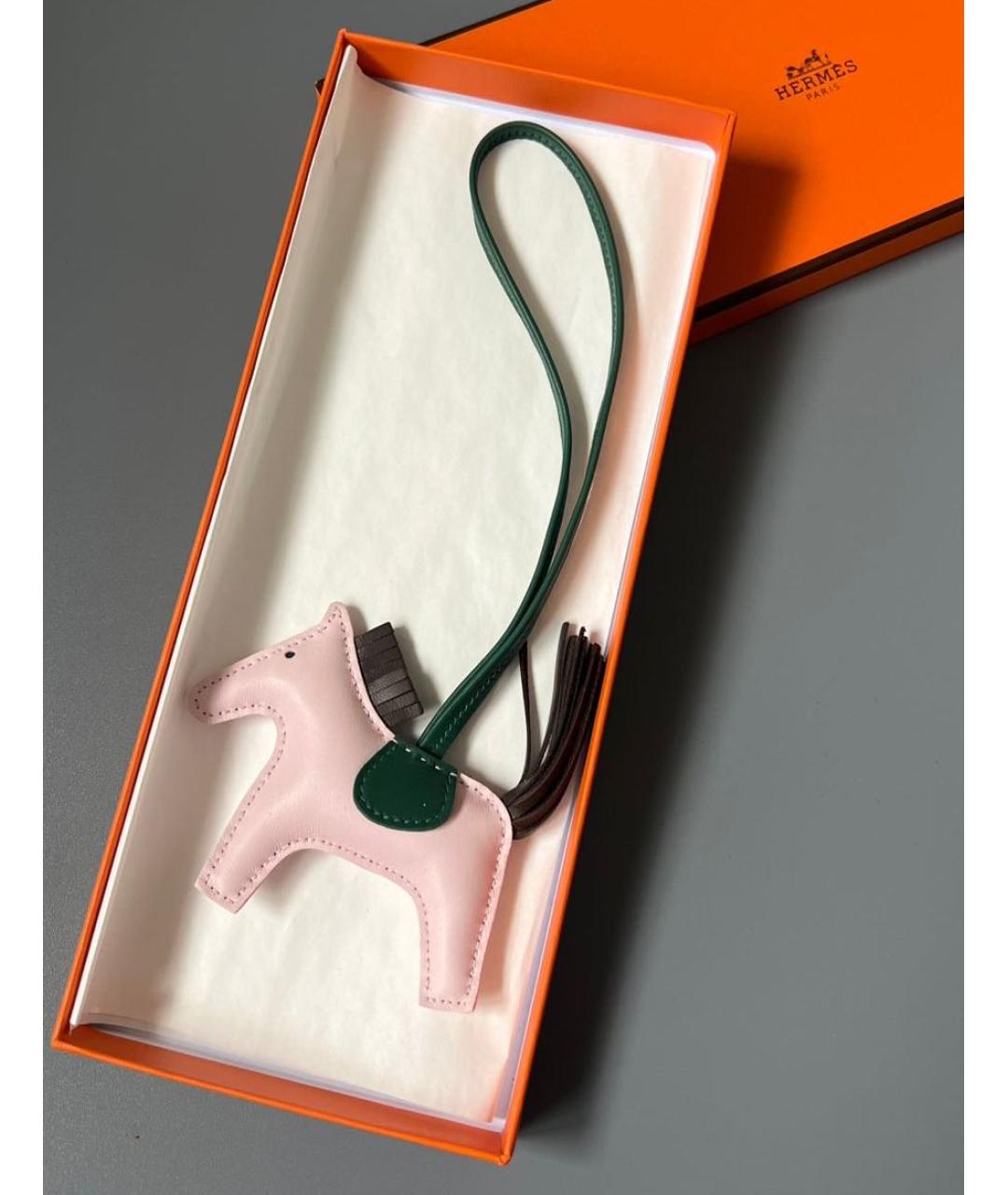 HERMES Розовый брелок, фото 2