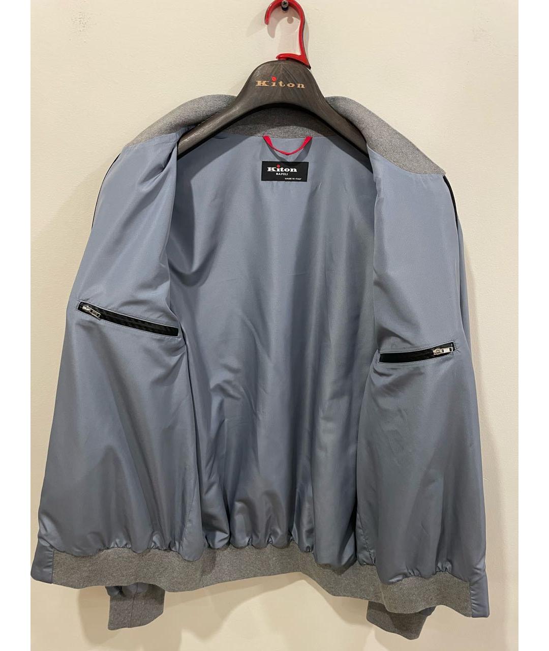 KITON Голубая полиэстеровая куртка, фото 3