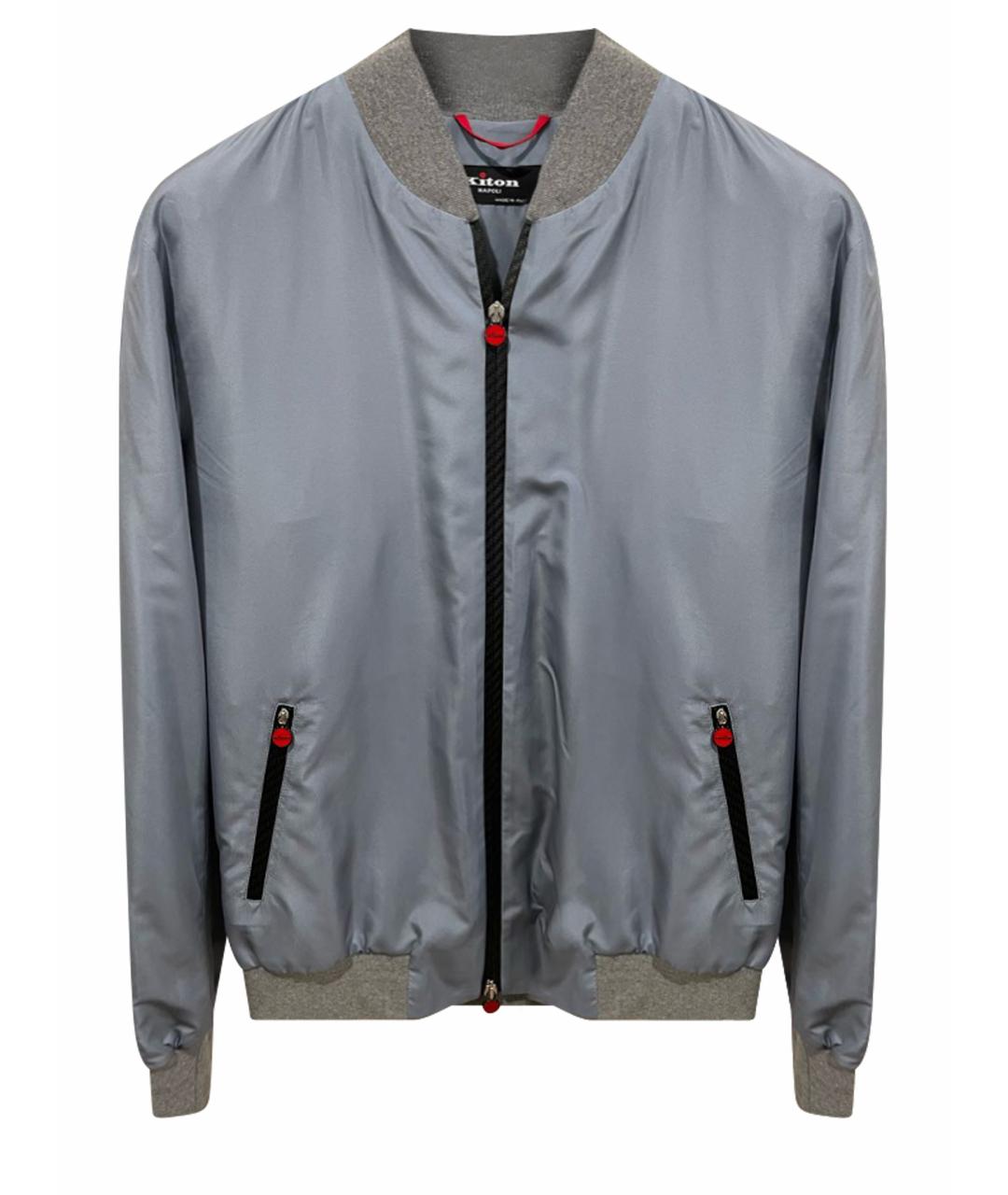 KITON Голубая полиэстеровая куртка, фото 1