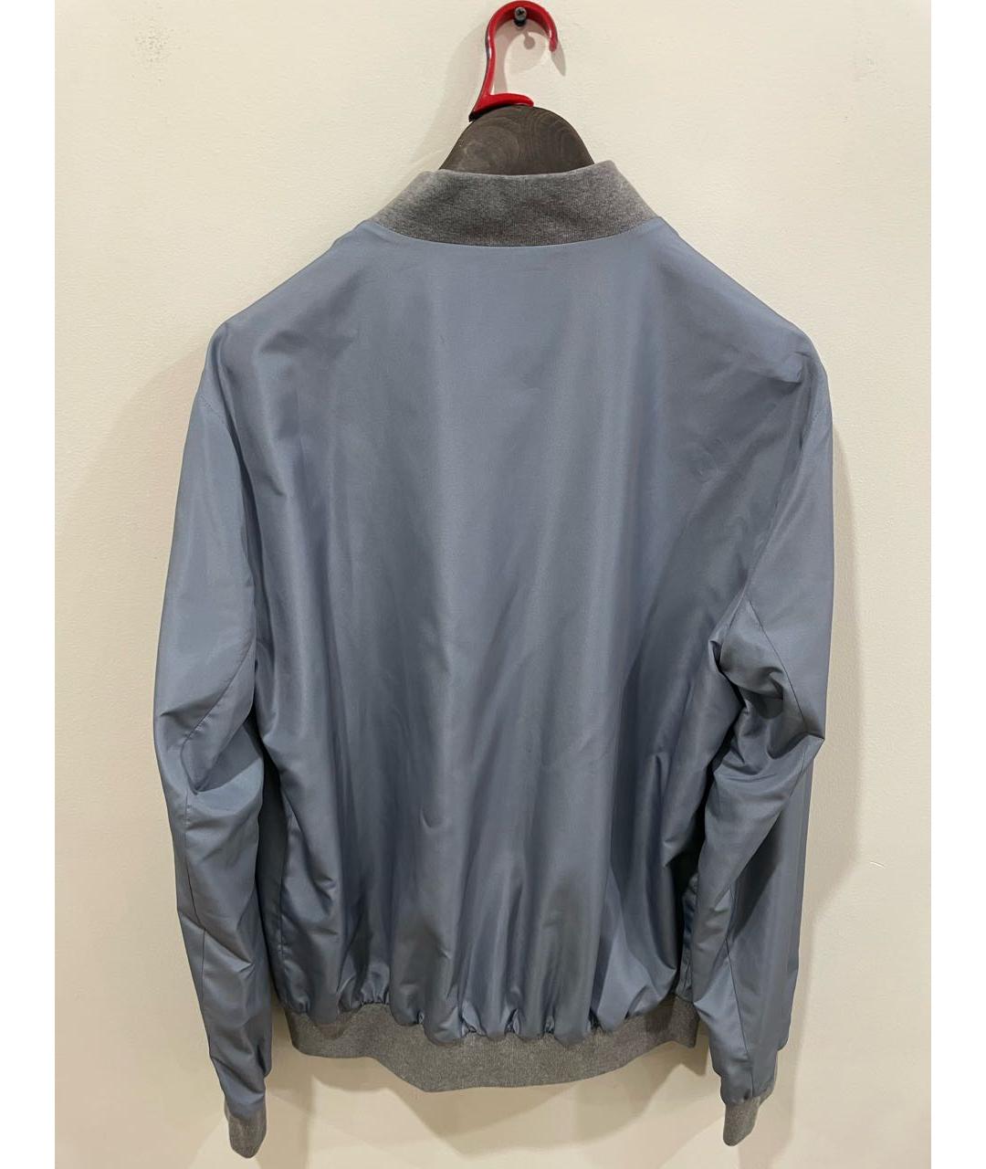 KITON Голубая полиэстеровая куртка, фото 2