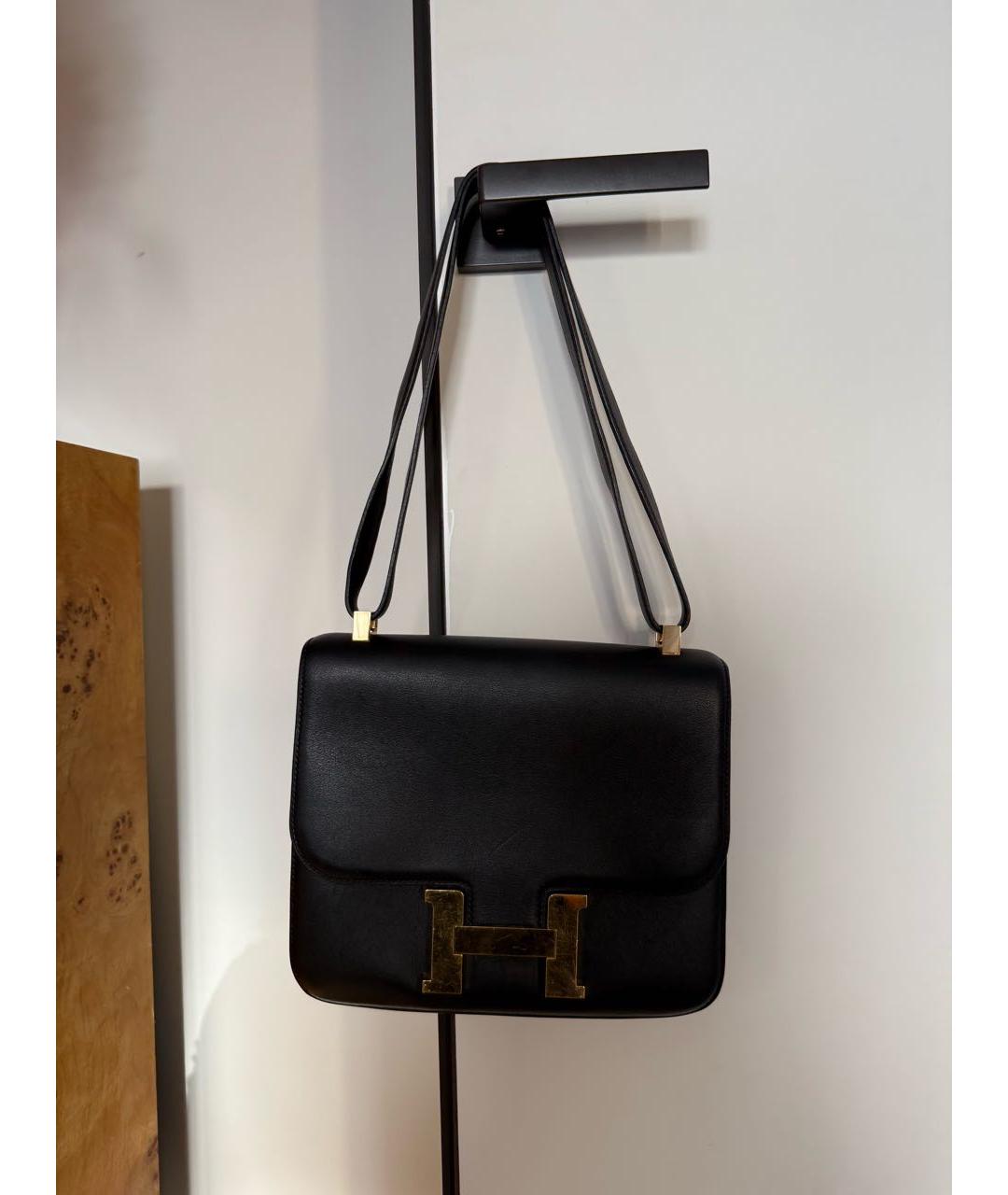 HERMES Черная кожаная сумка через плечо, фото 6