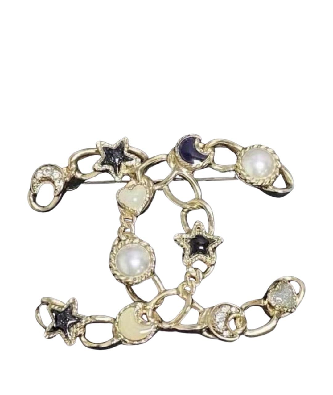 CHANEL Золотая металлическая булавка / брошь, фото 1