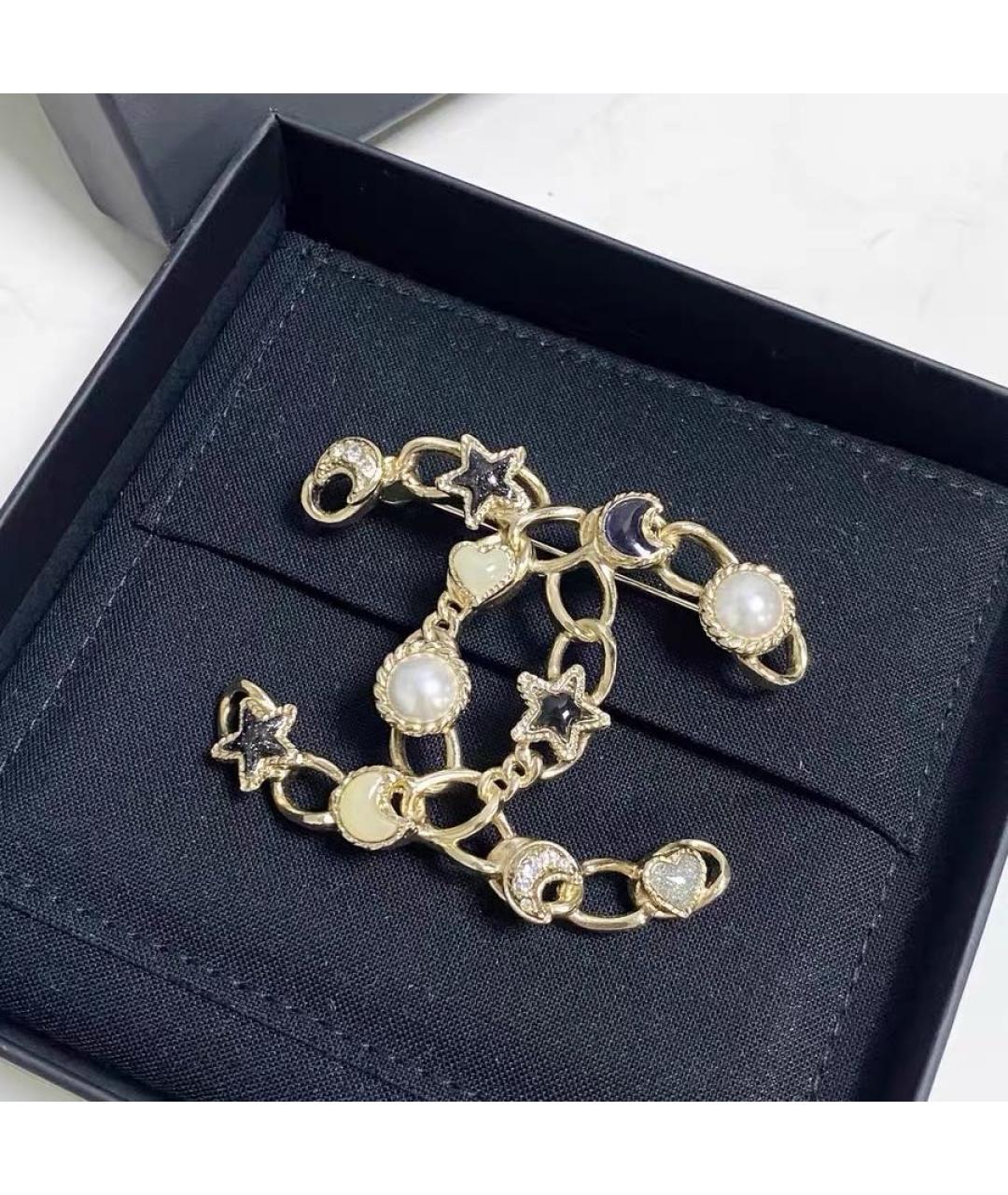 CHANEL Золотая металлическая булавка / брошь, фото 3