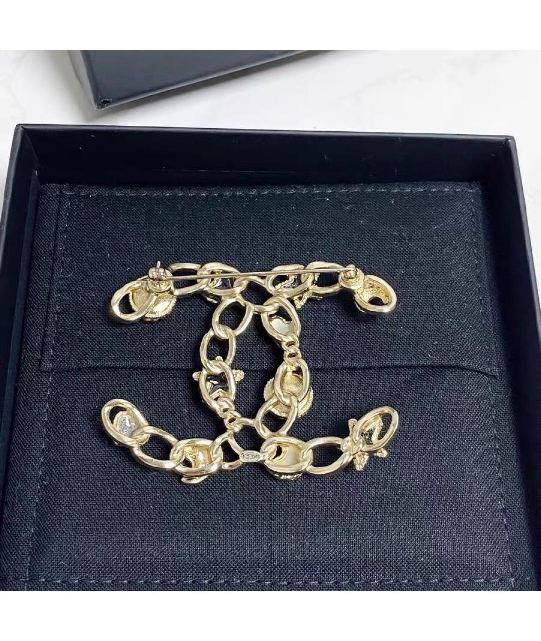 CHANEL Золотая металлическая булавка / брошь, фото 4