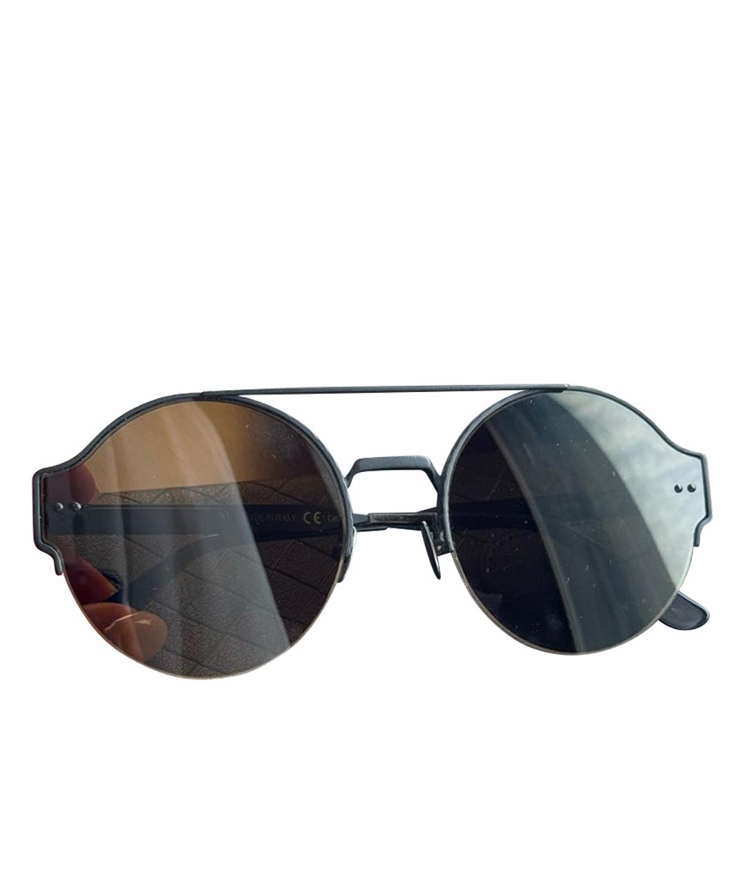 BOTTEGA VENETA Антрацитовые металлические солнцезащитные очки, фото 1