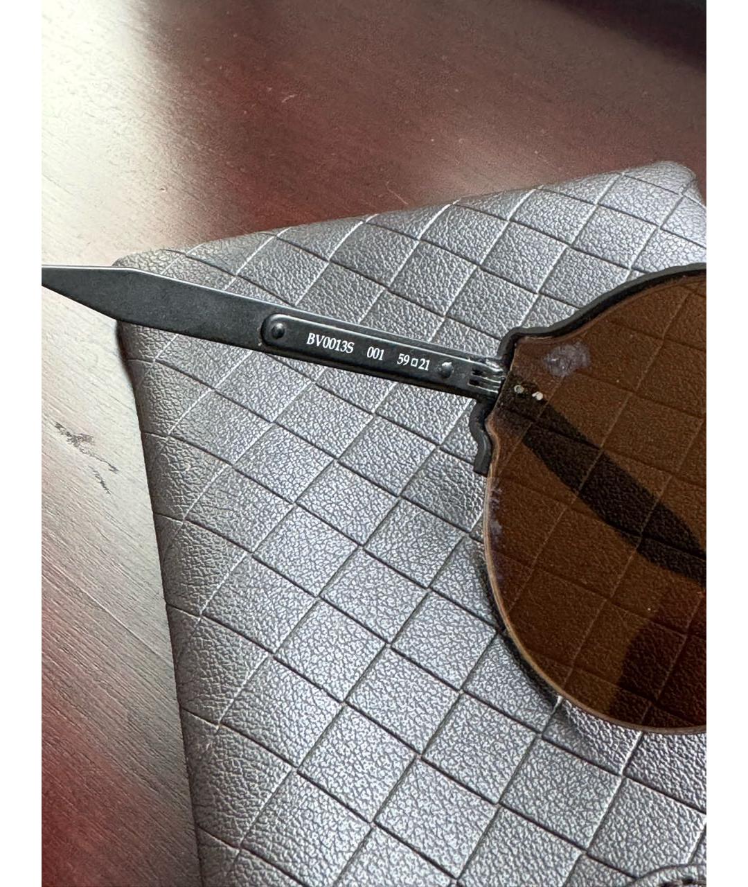 BOTTEGA VENETA Антрацитовые металлические солнцезащитные очки, фото 6