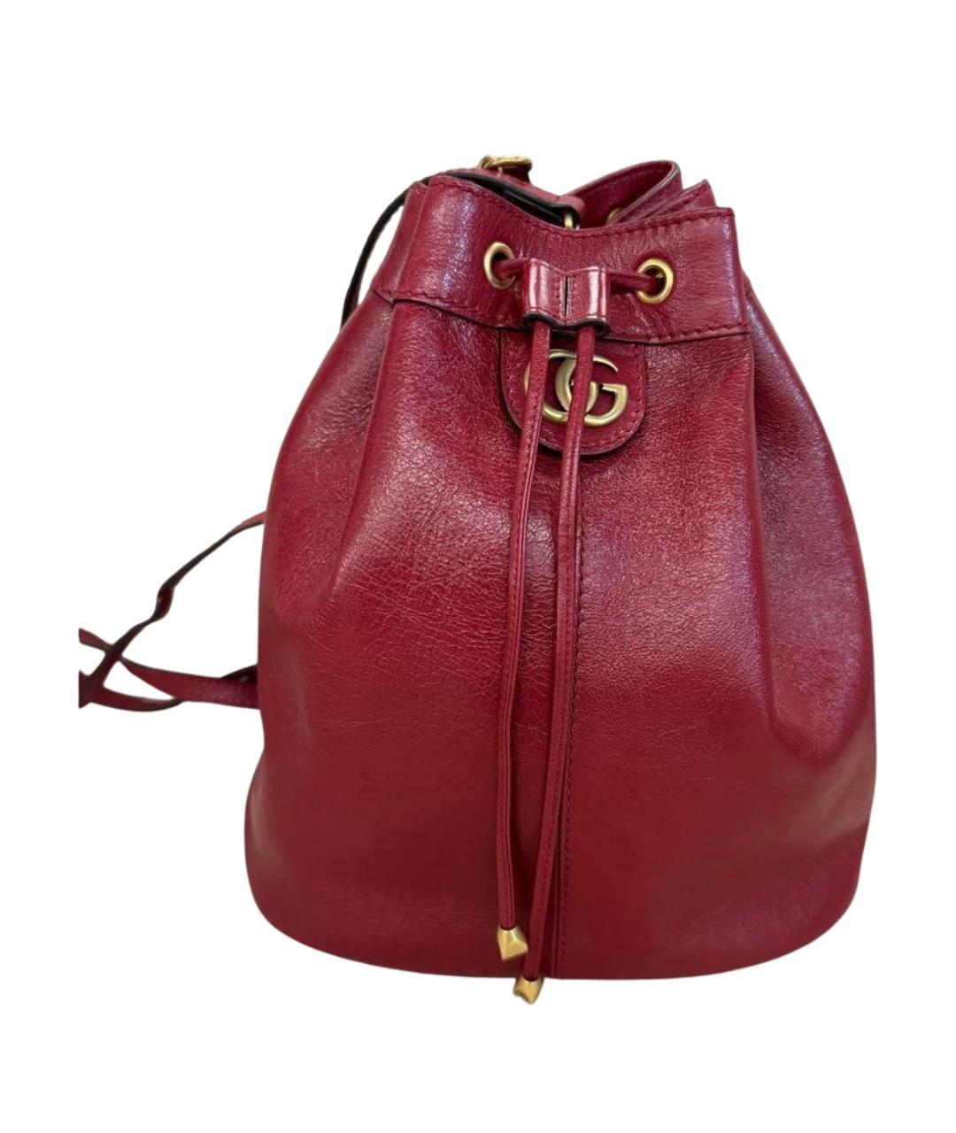 GUCCI Бордовая кожаная сумка тоут, фото 1