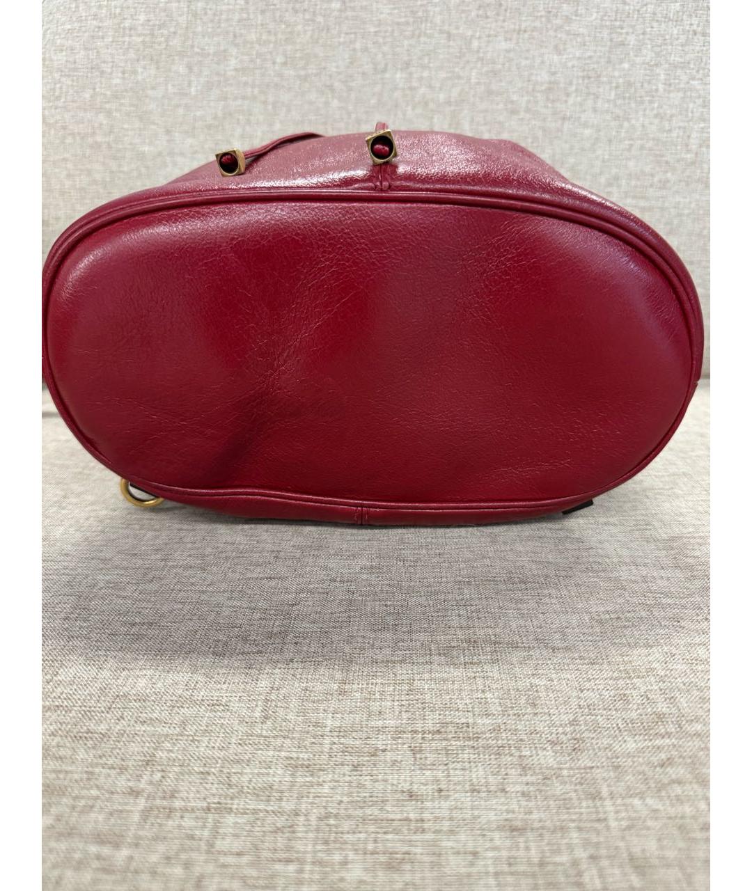 GUCCI Бордовая кожаная сумка тоут, фото 4