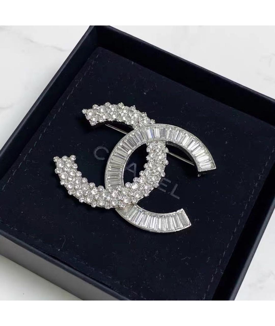CHANEL Серебряная металлическая булавка / брошь, фото 3